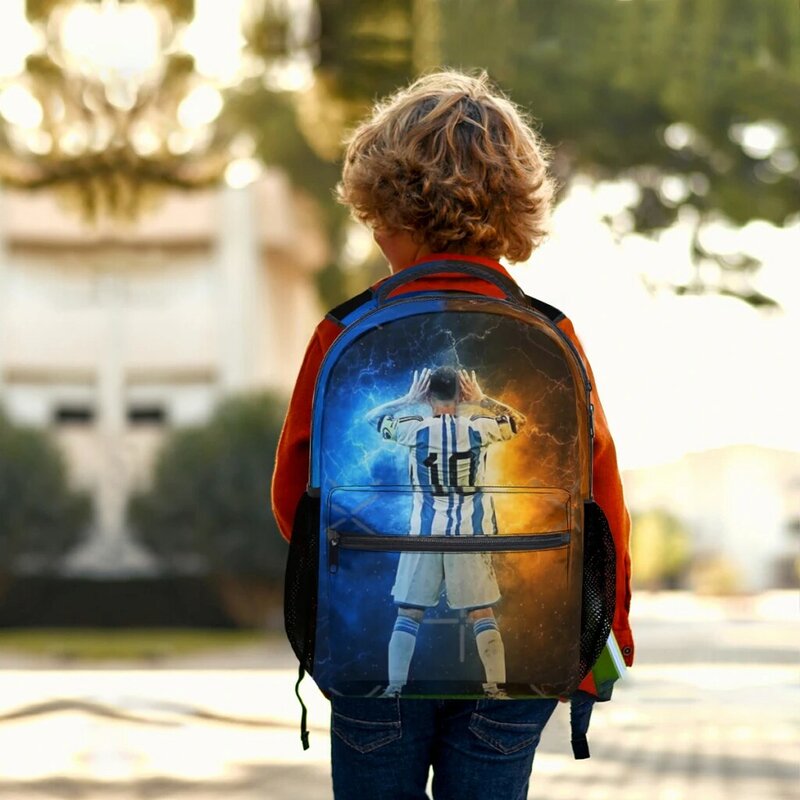 Легкий Повседневный детский школьный ранец LIONEL с принтом Месси, молодежный рюкзак, школьный ранец с мультипликационным аниме