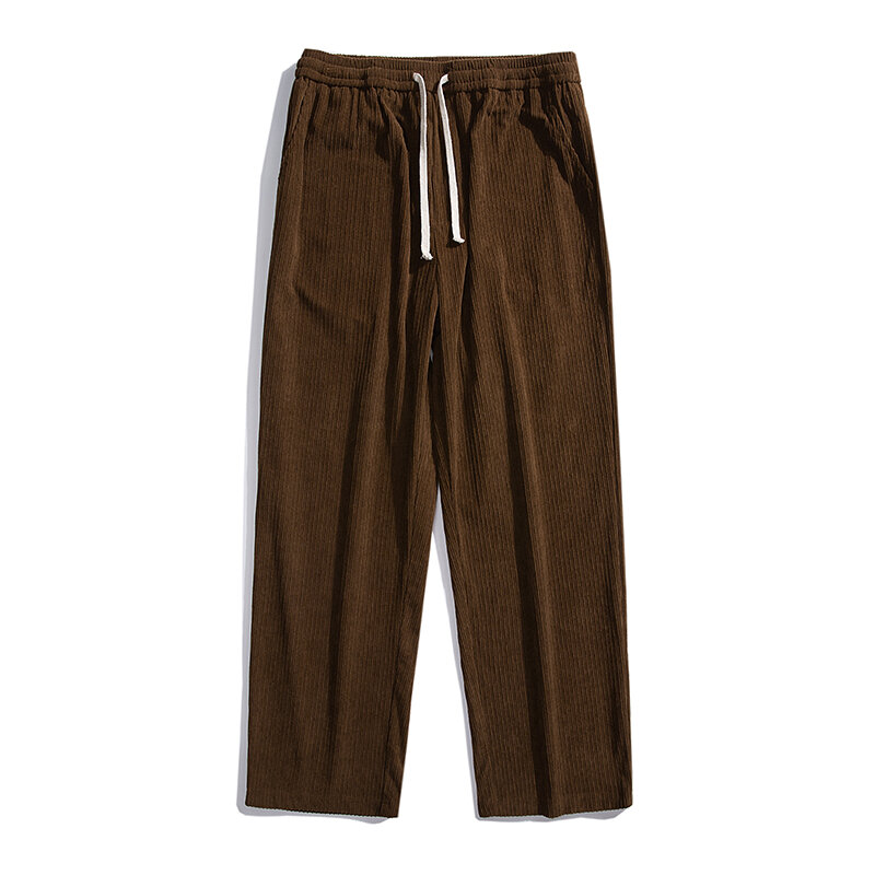 Codzienne męskie spodnie luźna spodnie sztruksowe prosta spodnie dresowe z elastycznym pasem moda Streetwear wiosenna męska spodnie do joggingu sportowa