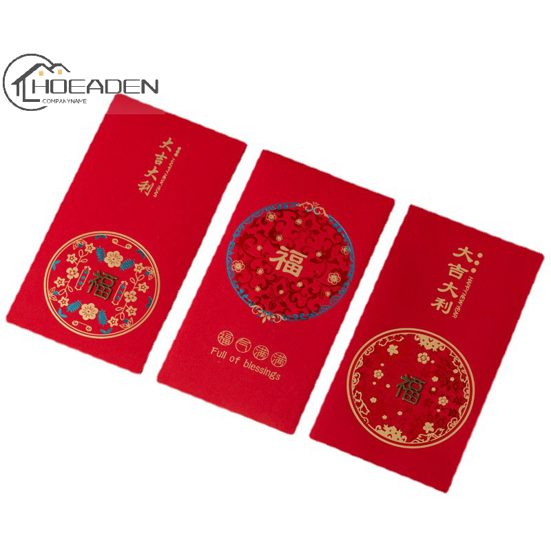 10Pcs 2024 Chinese New Year Of Dragon Spring Festival Red Envelope Lucky Money Bag Paper Bag Chinese Money Saving Envelopes