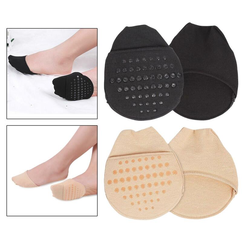 Invisible Gel antepé Pad Pattern Foot Inserções, Non-Skid Bottom Liner Socks, Meias macias reutilizáveis para corredores altos, 2 pcs