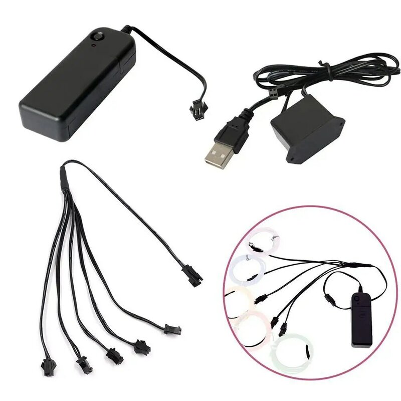 Неоновый инвертор для драйверов проводов, ПК, USB, автомобильный адаптер, контроллер, разветвитель проводов, соединители, кабель