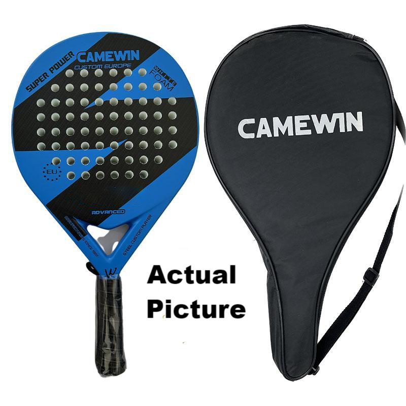 Kaiwei apariencia de playa azul y blanca hermosa Tabla de deportes raqueta de tenis 50% carbono fabricante de ventas