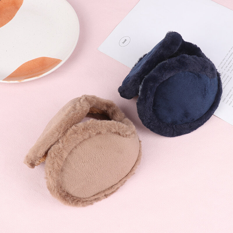 1pc Thermal Soft Plush Earmuffs Man Winter Thicken Ear Warmer Outdoor Sports Windproof Coldproof Ear Cover