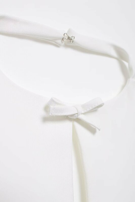 Traje de 2 piezas para mujer, abrigo con lazo decorativo Retro, diseño de cuello colgante, minifalda decorativa con lazo, 2024