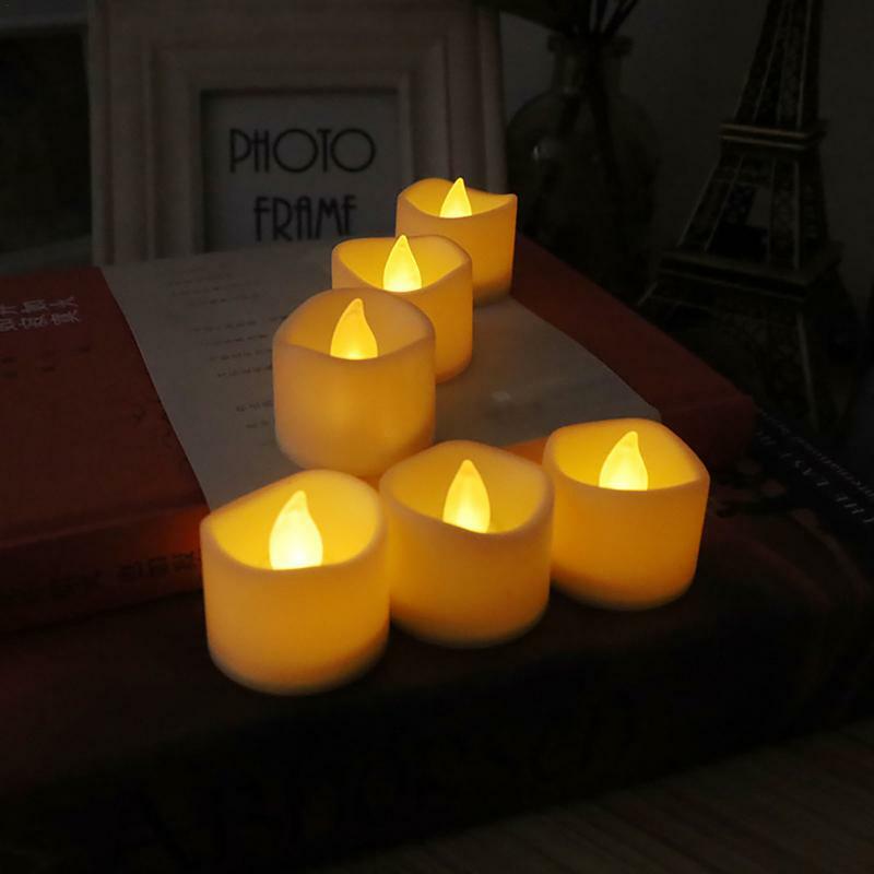 Flameless Flickering Candles LED Votive Candles Realistic 3D Wick 800 Hours Battery LED Candles Flickering Table Centerpieces