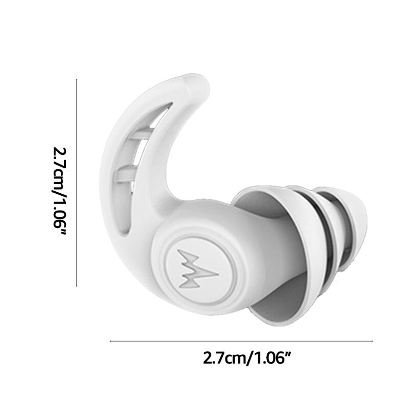 2Pcs 3 Layer Soft Silicone Ear Plugs Tapered Sleep Noise Reduction Earplugs Sound Insulation Ear Protector