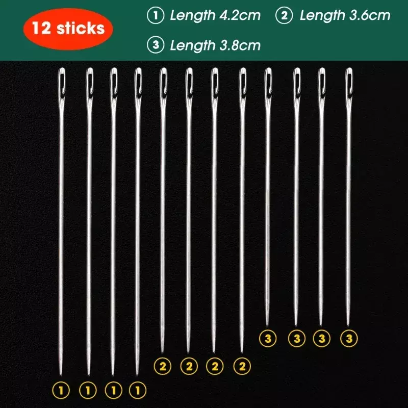 Side Hole Blind Sewing Needles Elderly Non-Threading Household Sewing Stainless Steel Stitching Pins Diy Apparels Tools