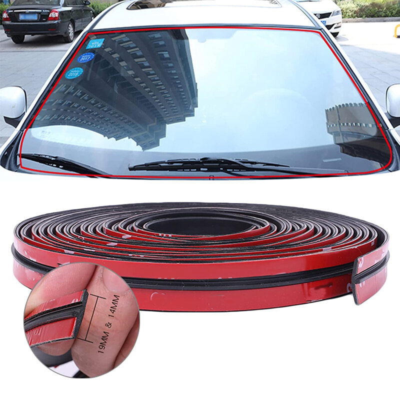 Car Rubber Seal Strips Auto Seal Protector Sticker Window Edge Windshield Roof Rubber Sealing Strip Noise Insulation Accessories