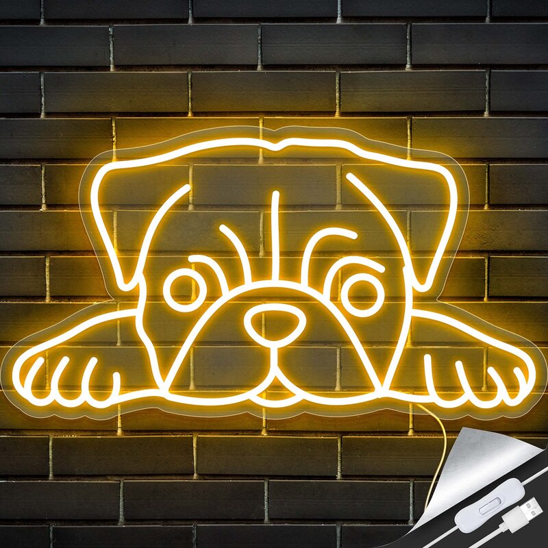 Decoración Para amantes del Pug, cartel llamativo para decoración de habitación de mascotas, accesorios para el hogar, tienda de mascotas