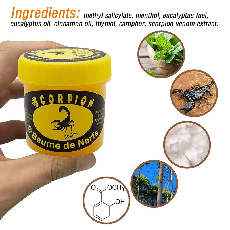 1/5pcs Scorpion ointment for treating joint pain, knees, waist, back, and spine, relieving soreness and recovering from pain