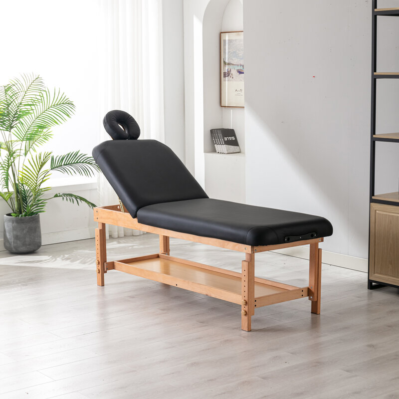 Stationaire Massage Tafel Behandeling Clincal Schoonheid Bed/Pu Spa Bed, Zwart