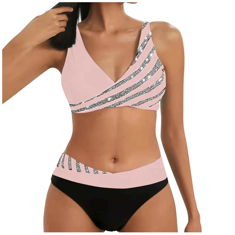 2023 frauen Hohe Taille Bikini Badeanzug Vintage Prints Bikini Set Sommer Badeanzug Mode Zwei Stück Set Strand Tragen Bademode