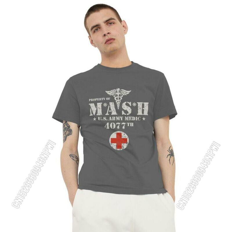 Vintage Mash Tv Show Men T Shirt 100% Cotton Tee Tshirts Summer T-Shirt Gift Women Unisex Clothes Novelty Design