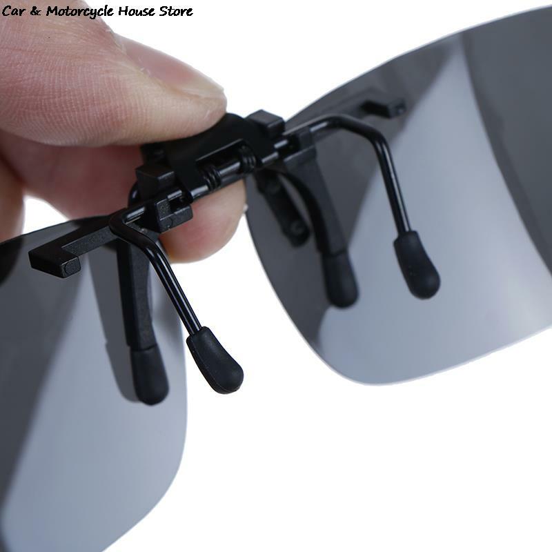 Gafas de sol polarizadas con Clip para conducción, lentes de visión nocturna y diurna, abatibles