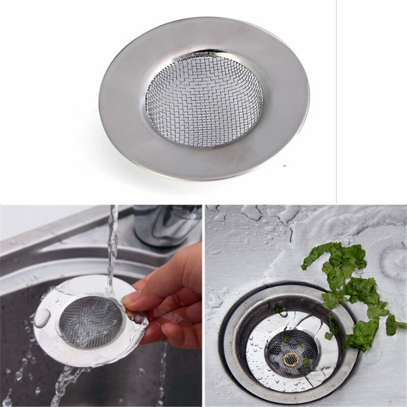 Filtro per lavello in rete di acciaio inossidabile filtro per capelli da bagno con tappo per lavello da cucina