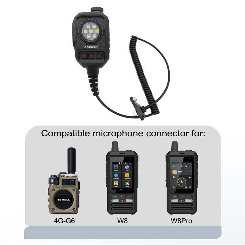 Altavoz con micrófono para walkie-talkie Baofeng, altavoz con luz de ráfaga, cabeza K, tipo C, de mano, para Baofeng UV-82/5R UV-K5, UV390, GT-12, W8
