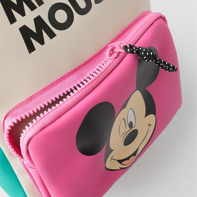 Disney-mochila Kawaii de Mickey Mouse para niñas, Mini mochila de viaje con estampado de lentejuelas, almacenamiento a la moda, para guardería