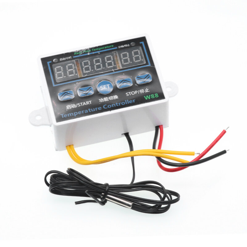 W88 12V/220V 10A Digital LED Pengendali Suhu Termostat Sakelar Kontrol dengan Sensor W1411