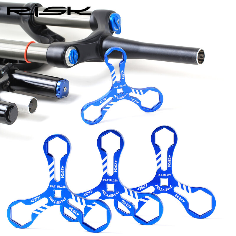 RISK-llave de tapa de horquilla delantera de suspensión en forma de Y para bicicleta, herramienta de instalación de extracción, extensor, para 24/26/27/28/30/32mm, RL228