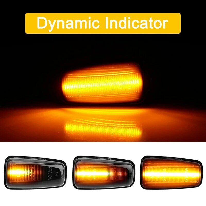 Smoked Lens Waterproof LED Side Fender Marker Lamp Flowing Turn Signal Light For Fiat Scudo Combinato/220P Ulysse/220