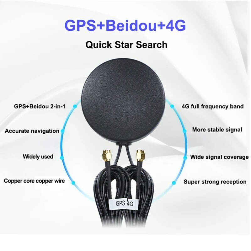 Adaptador de antena GPS LTE 2 en 1 para exteriores, receptor de antena de navegador de coche Beidou, 28dbi, impermeable, 4G, SMA macho para gabinete DTU IOT