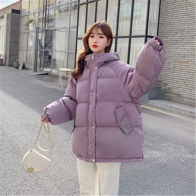 2024 Women Short Jacket Winter Thick Hooded Cotton Padded Coats Female Korean Loose Puffer Parkas Ladies Oversize R245