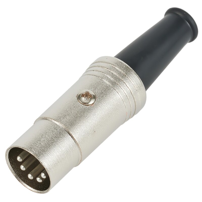 2 buah diskon besar 5 Pin konektor DIN kabel Midi Lead Audio Plug pria Inline konektor logam pekerjaan berat kabel penjepit ketegangan fleksibel