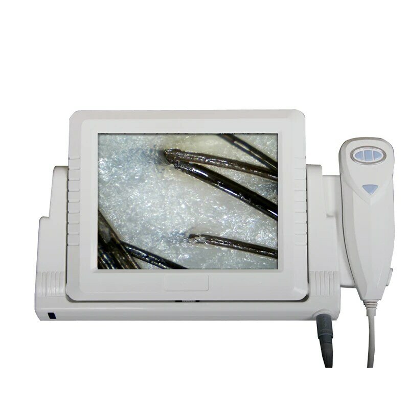 Analizador de pelo con pantalla, microscopio analizador de humedad de la piel