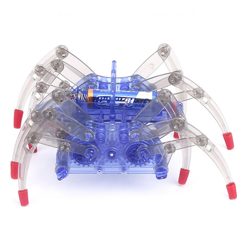 หุ่นยนต์แมงมุมไฟฟ้าแบบทำมือโมเดลสัตว์เพื่อการศึกษาของเด็กชิ้นส่วนหลวมพร้อมแบตเตอรี่