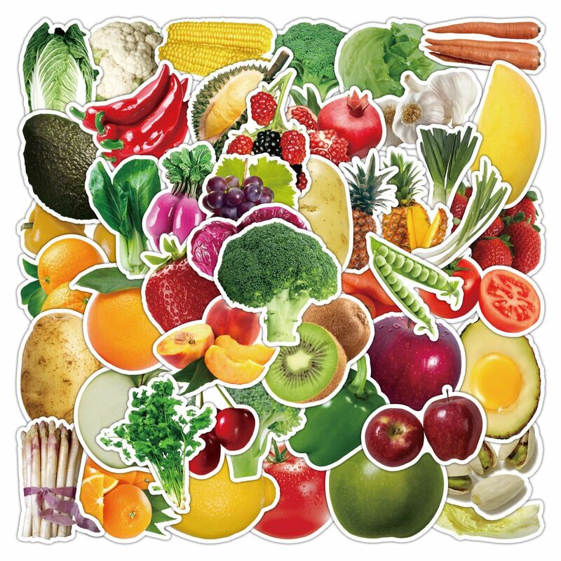 50/100 stücke kreativ eine Vielzahl von Gemüse Obst Aufkleber Gepäck Laptop Telefon Kinder Belohnung Kinderspiel zeug dekorative Aufkleber