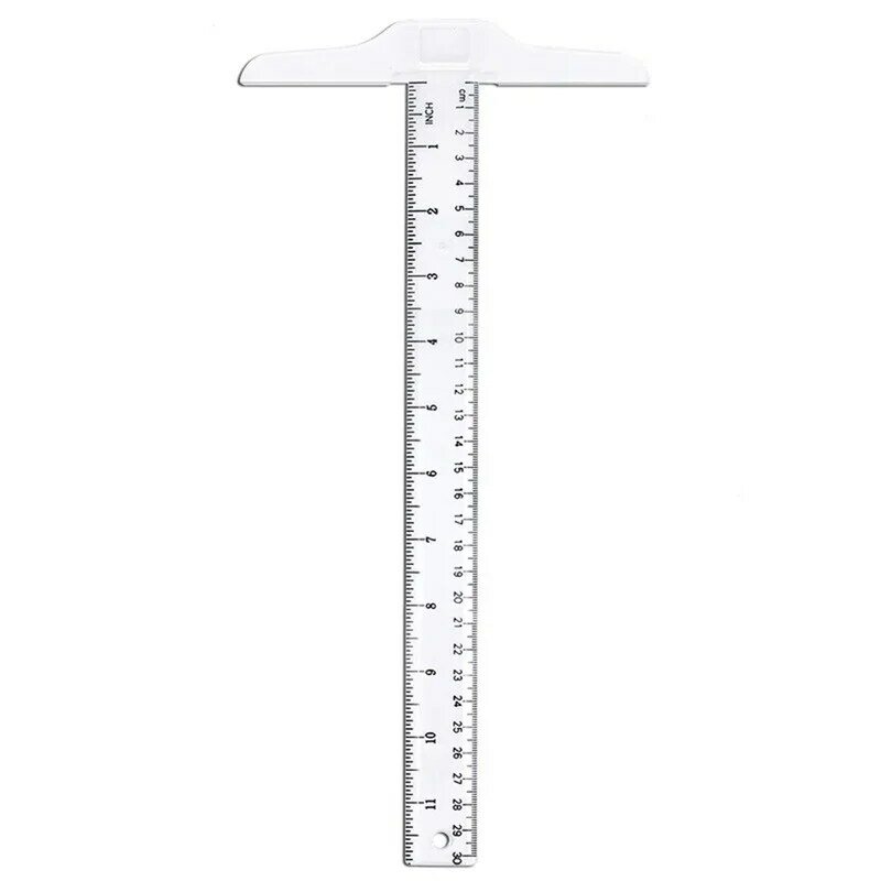 30cm/12 polegada t-régua depressão escala desenho régua diy artesanato ferramenta de medição de trabalho geral artigos de papelaria material de escritório