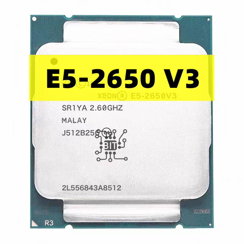 Xeon E5 2650 V3 CPU, prosesor SR1YA 2.3Ghz 10 Core 105W soket LGA 2011-3 CPU E5 2650V3