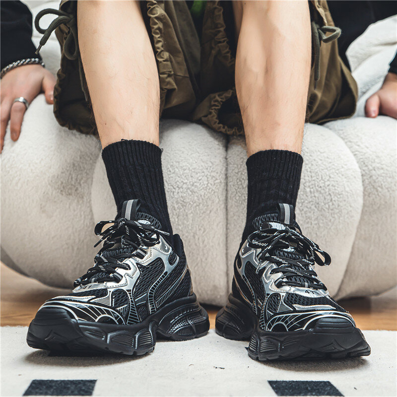 الرجال أحذية رياضية غير رسمية الصيف موضة جديدة تنفس شبكة منصة الاحذية للرجال في الهواء الطلق مكتنزة الدانتيل يصل المشي الأحذية