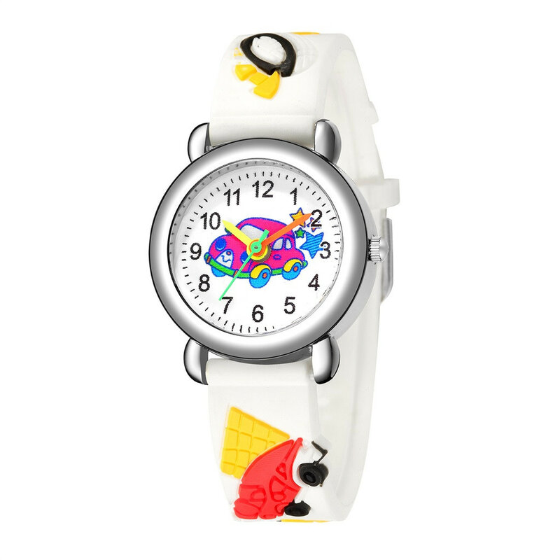 Reloj con patrón de dibujos animados para niños, banda de cuero Simple, reloj de cuarzo analógico para niños, niñas, niños, estudiantes, regalo de fiesta de cumpleaños