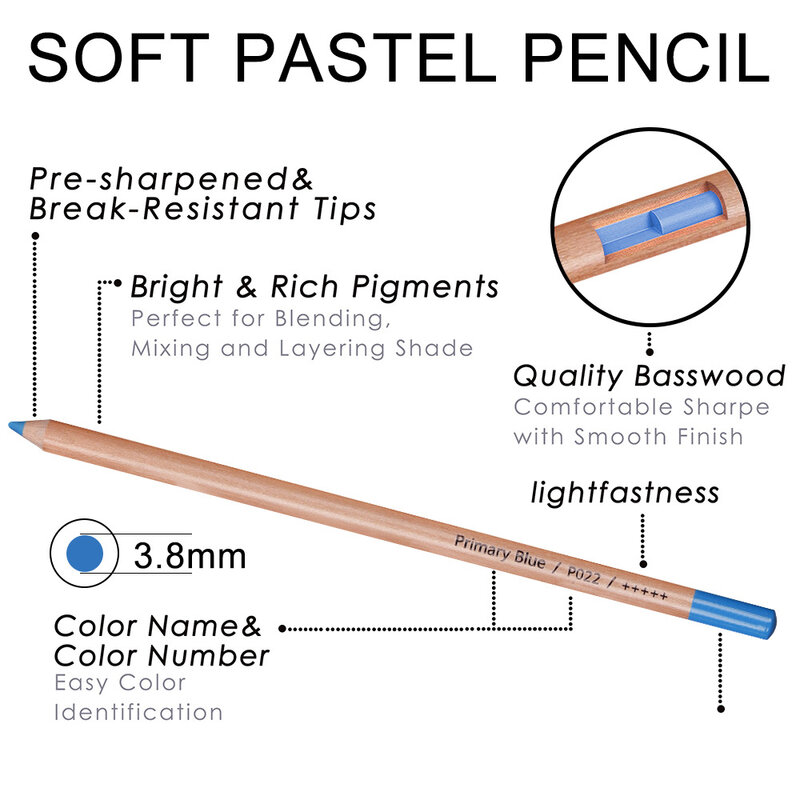 XYSOO Premium 50pcs Soft Pastel Colored Pencil Set Wood Skin Pastel Color Pencils Drawing Sketch Pencil Kit For Artist Writing