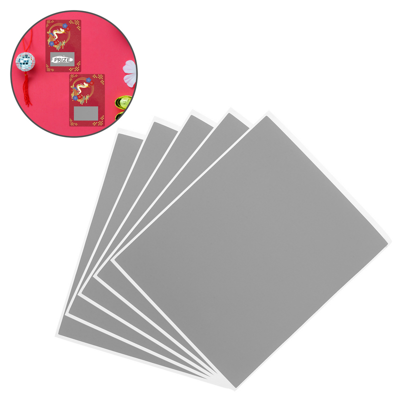 5 Lembar stiker kartu gores dari kartu hadiah label tiket untuk pesta kertas permainan stiker kulit bulat dan DIY