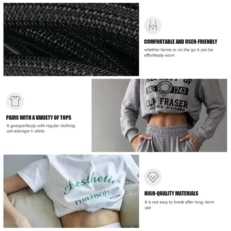 2Piece Belt Sweater Crop Band Crop Band Croptuck For Styling Tops, Shirts & Garments-Boasts Superior Stretchability & Durability