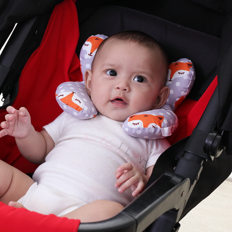 Bantal bayi baru lahir, pelindung bantal kursi mobil kepala penopang leher bentuk U anak-anak baru lahir bantal balita 0-3 tahun