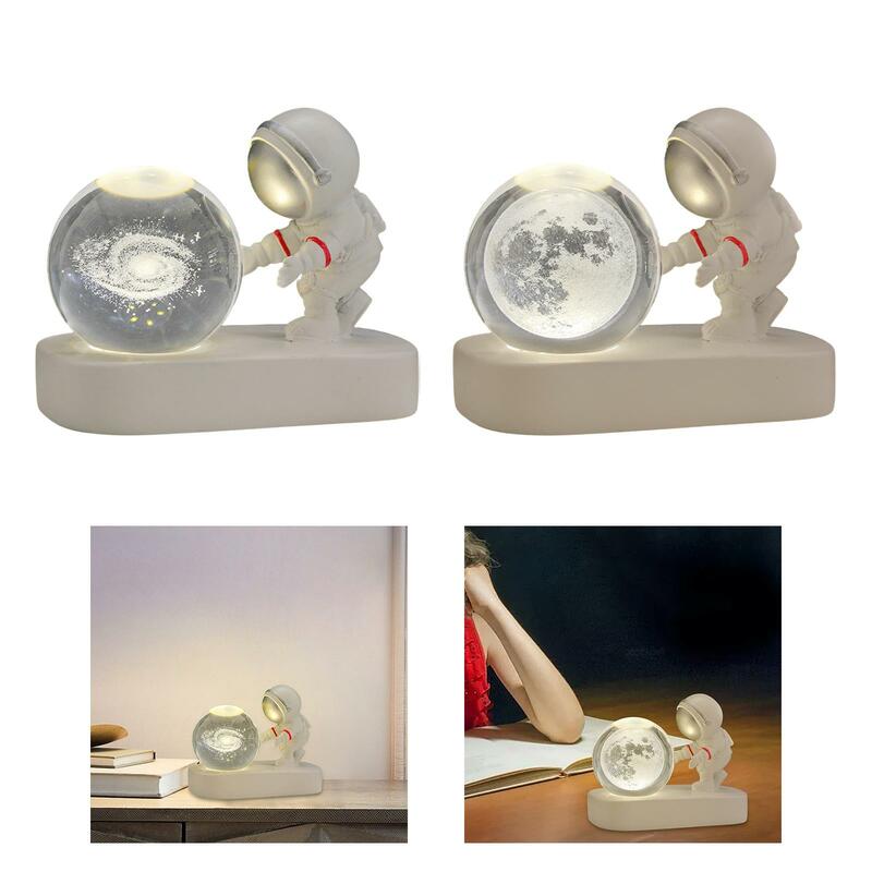 Lampu malam bola kaca 3D untuk anak-anak, ornamen Hoilday hadiah astronomi lampu malam lampu meja untuk ruang tamu Desktop Dekorasi Rumah