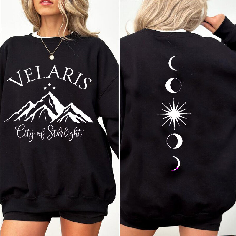 ACOTAR Velaris 맨투맨 여성용 별빛 도시 크루넥 스웻셔츠, 나이트 코트, 북시 후디, 풀오버 스웨터