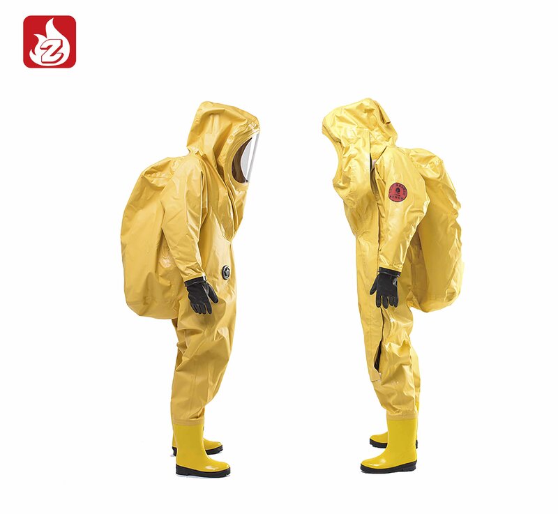 Brandvertragende Overall Waterdichte Kleding Anti Snijden Veiligheid Uniform Zwaar Chemisch Pak Met Capuchon