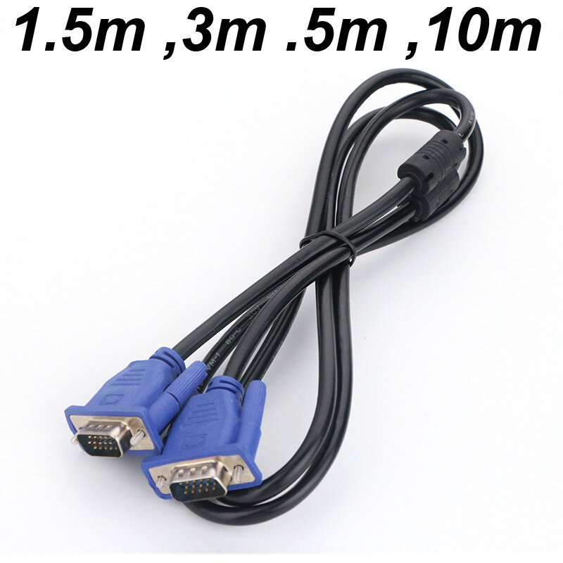 30CM 1.5m 3m 5m 10m 1080P VGA Extension Cable HD 15 Pin Male To Male  Wire Copper Core for PC Computer Monitor Projector