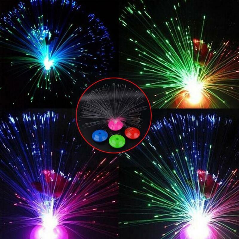 โคมไฟแอลอีดีไฟเบอร์ออปติกไฟท้องฟ้ารูปดาวหลากสีสำหรับวันหยุดงานแต่งงานโคมไฟใยแก้วนำแสงดอกไม้สามโหมด K8J5ปรับได้