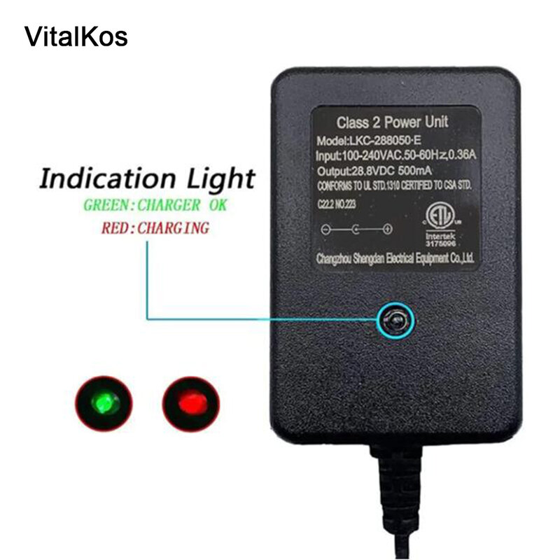 VitalKos 6V 12V  Ride On Charger with Charging Indicator Light for American and European regulations Ride On Accessories