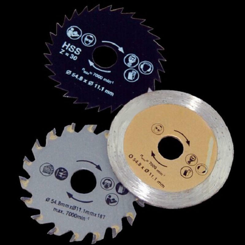 3pcs/set Mini Circular Saw Blade TCT HSS Saw Blade Diamond Cutting Disk Accessories Set for Wood Metal Tile Cutting Disk