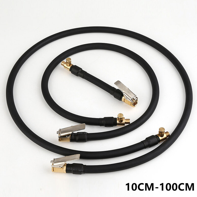 Motorcycle Car Bike Tyre Inflator Extended Hose Air Pump Nozzle Adapter Valve Inflation Pump Extension Tube Quick Clip To Deflat