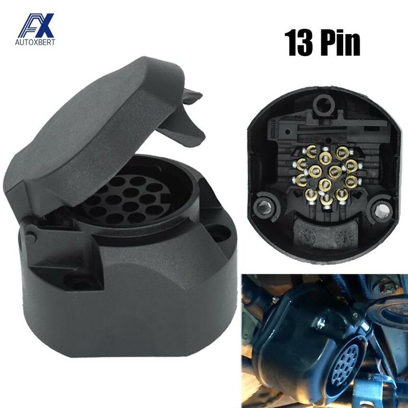 13 Pin Euro Plastic Trailer Socket Car Accessories Caravans 13 Pole Tow Bar Towing Socket Plug 12V Electrical Connector Adapter