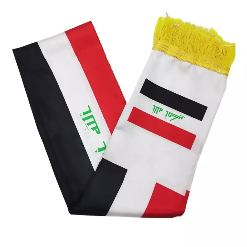 Turban élégant pour hommes femmes, couvre-chef, écharpe volée, drapeaux irakiens imprimés, couvre-chef à pour l'irak