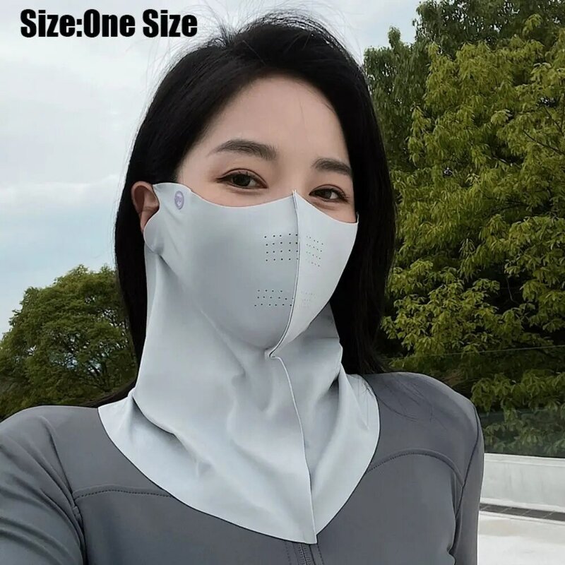 Face Shield Ice Silk Mask Fashion Cover Face Thin Breathable Traceless Mask Anti-UV Sunscreen Mask Bike Cycling