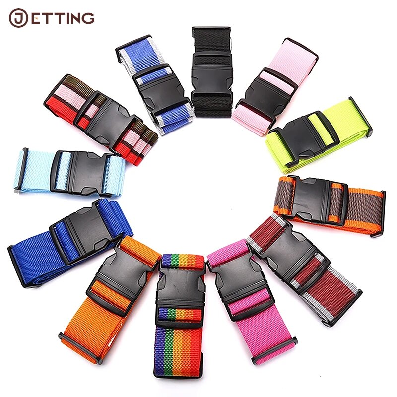 1pc1.8m Adjustable Luggage Strap Cross Belt Packing Travel Suitcase Nylon Lock Buckle Strap Baggage Belts Camping Bag Accessorie